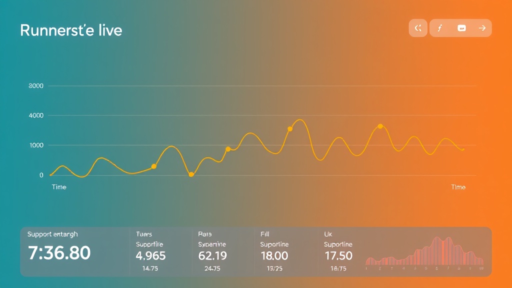 러닝 중 시간에 따른 심박수 변화를 보여주는 그래프와 데이터 분석 화면